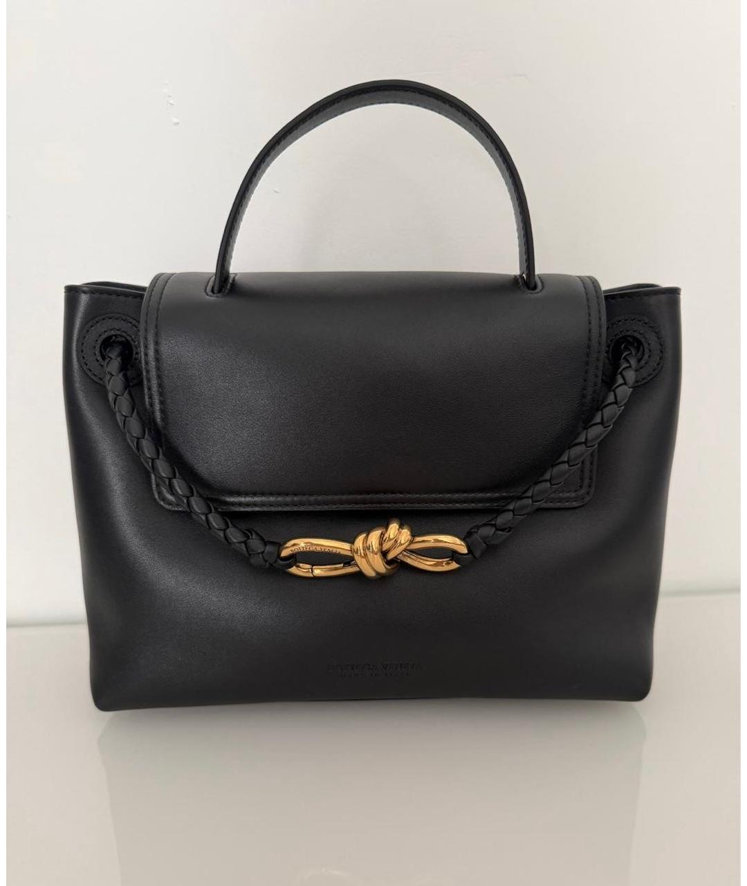 BOTTEGA VENETA Черная кожаная сумка с короткими ручками, фото 9
