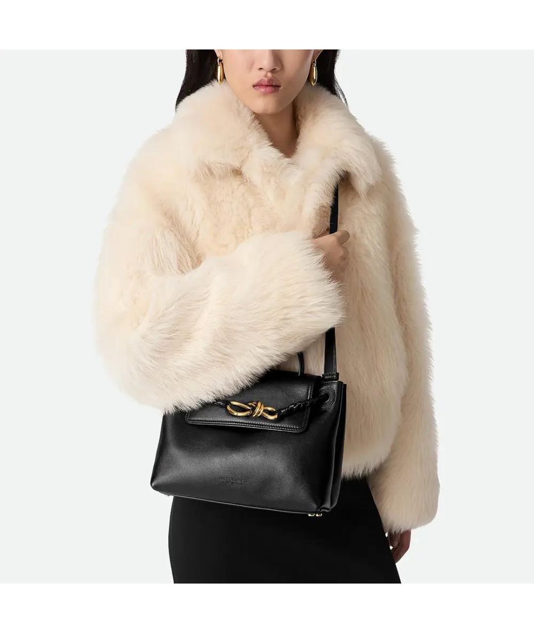 BOTTEGA VENETA Черная кожаная сумка с короткими ручками, фото 8