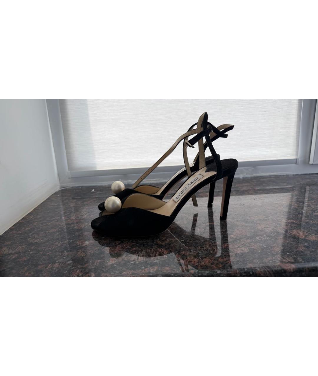 JIMMY CHOO Черные замшевые босоножки, фото 4