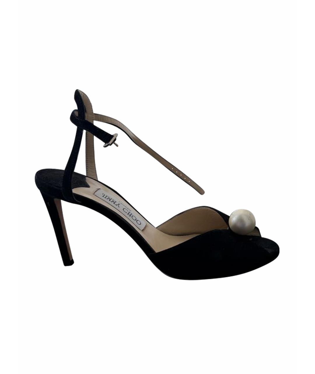JIMMY CHOO Черные замшевые босоножки, фото 1