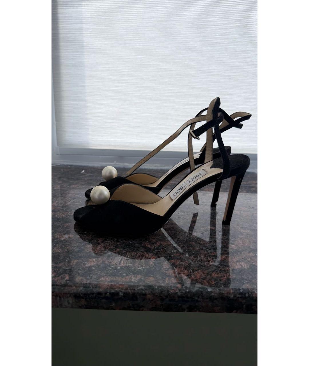 JIMMY CHOO Черные замшевые босоножки, фото 5