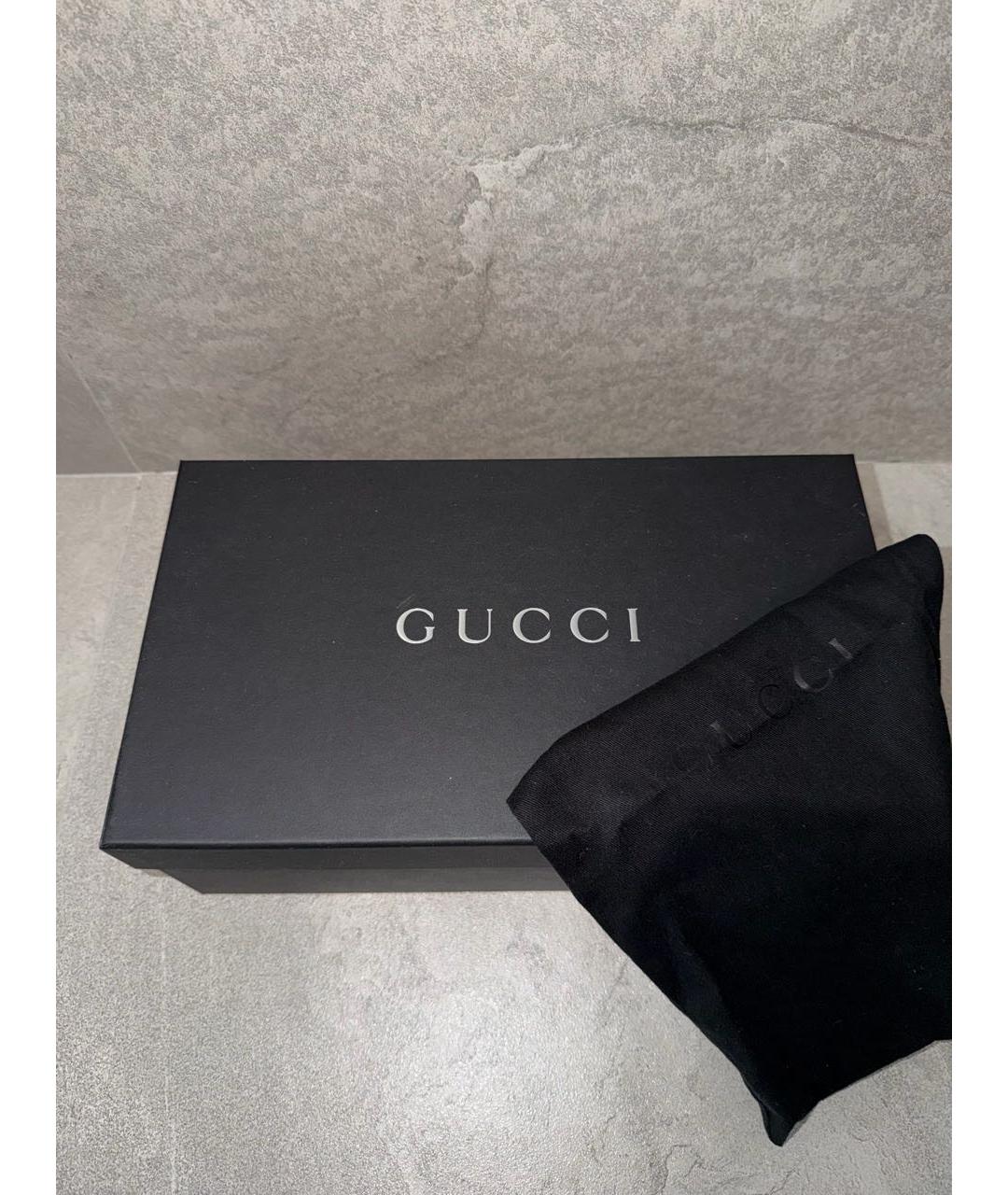 GUCCI Белые кожаные низкие кроссовки / кеды, фото 4