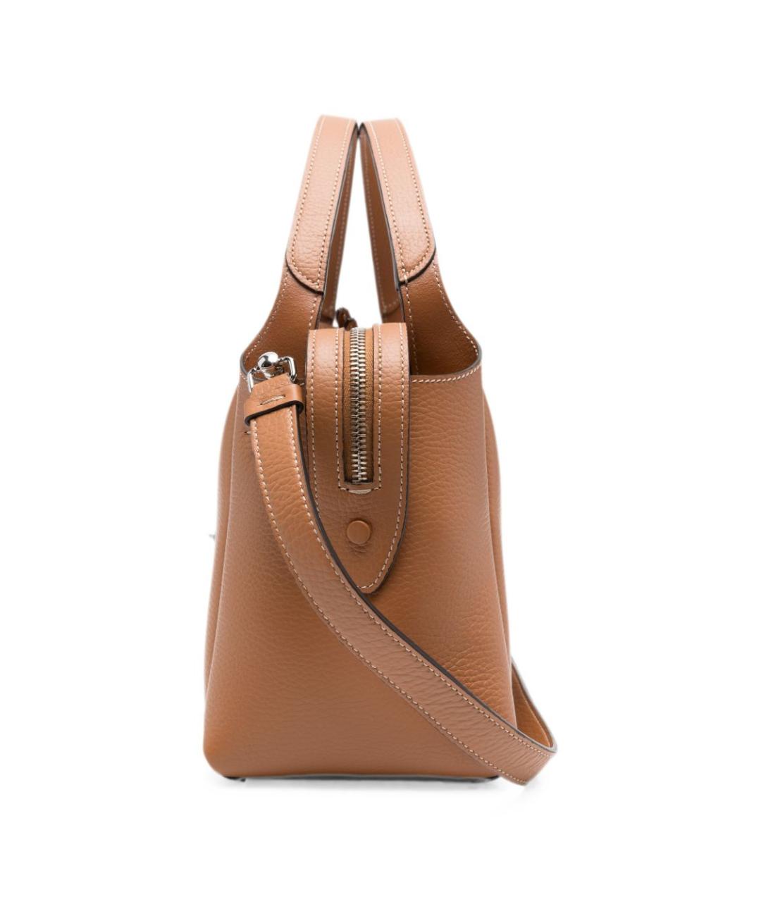 TOD'S Коричневая кожаная сумка с короткими ручками, фото 2
