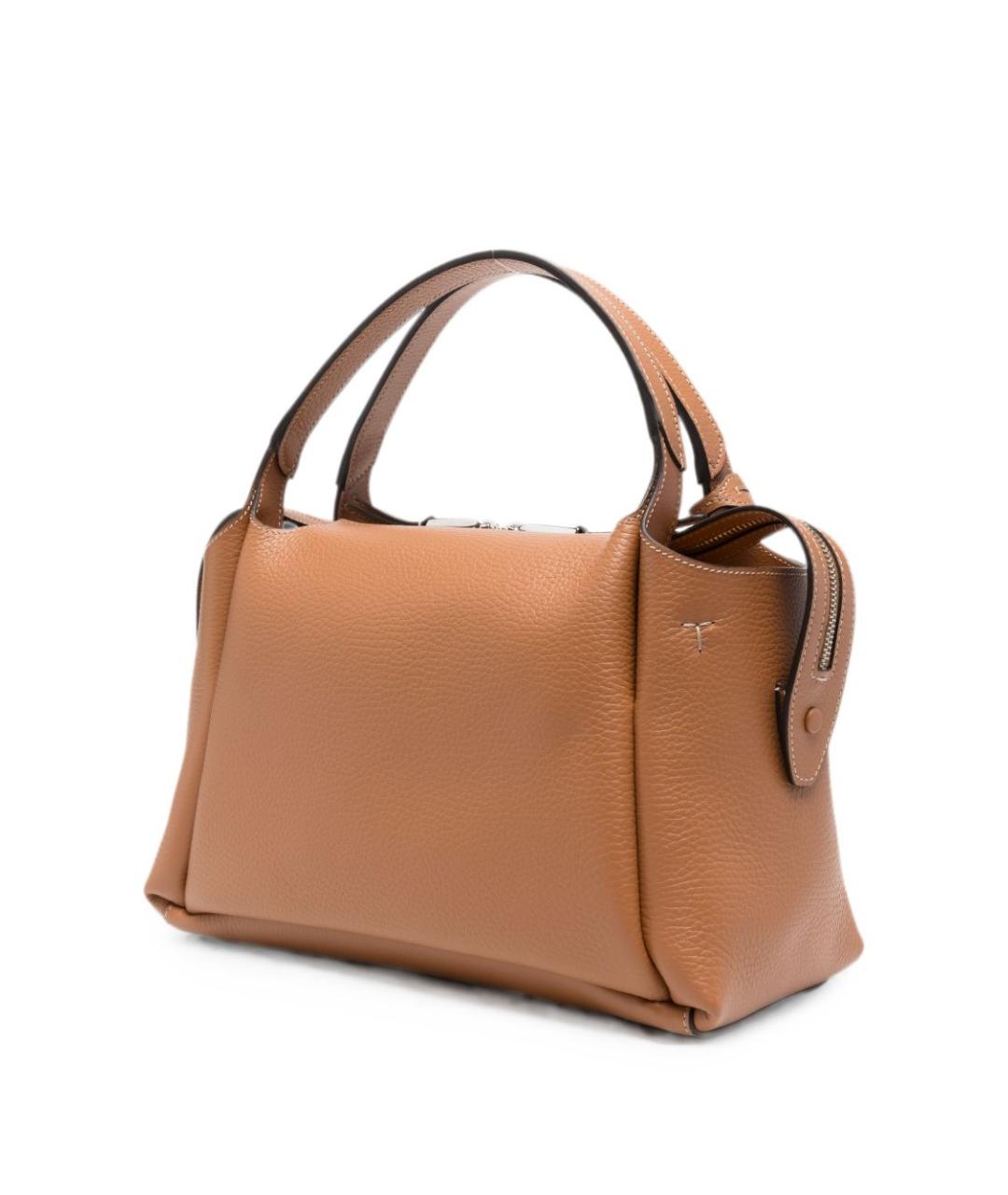 TOD'S Коричневая кожаная сумка с короткими ручками, фото 3