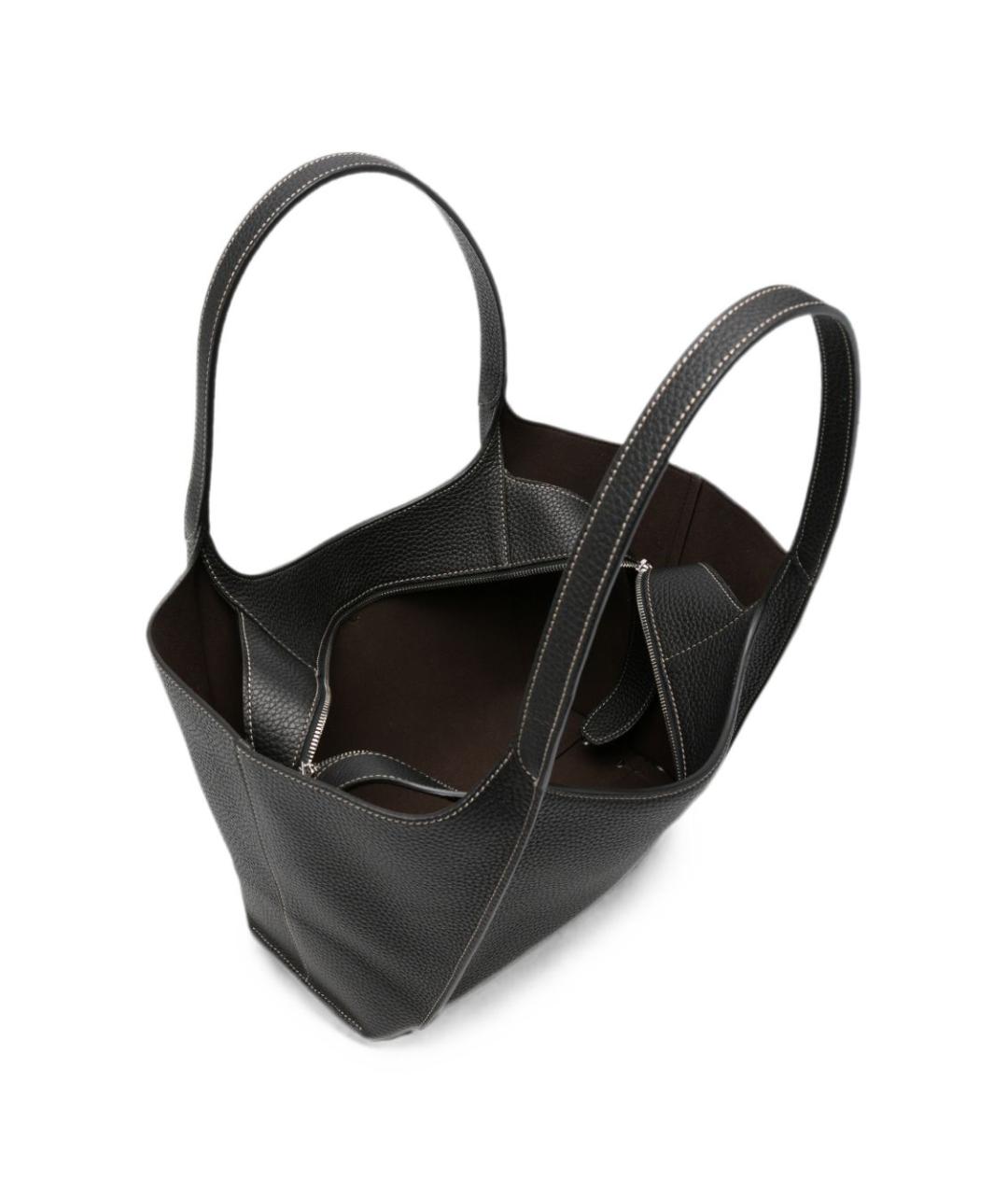 TOD'S Черная кожаная сумка тоут, фото 2