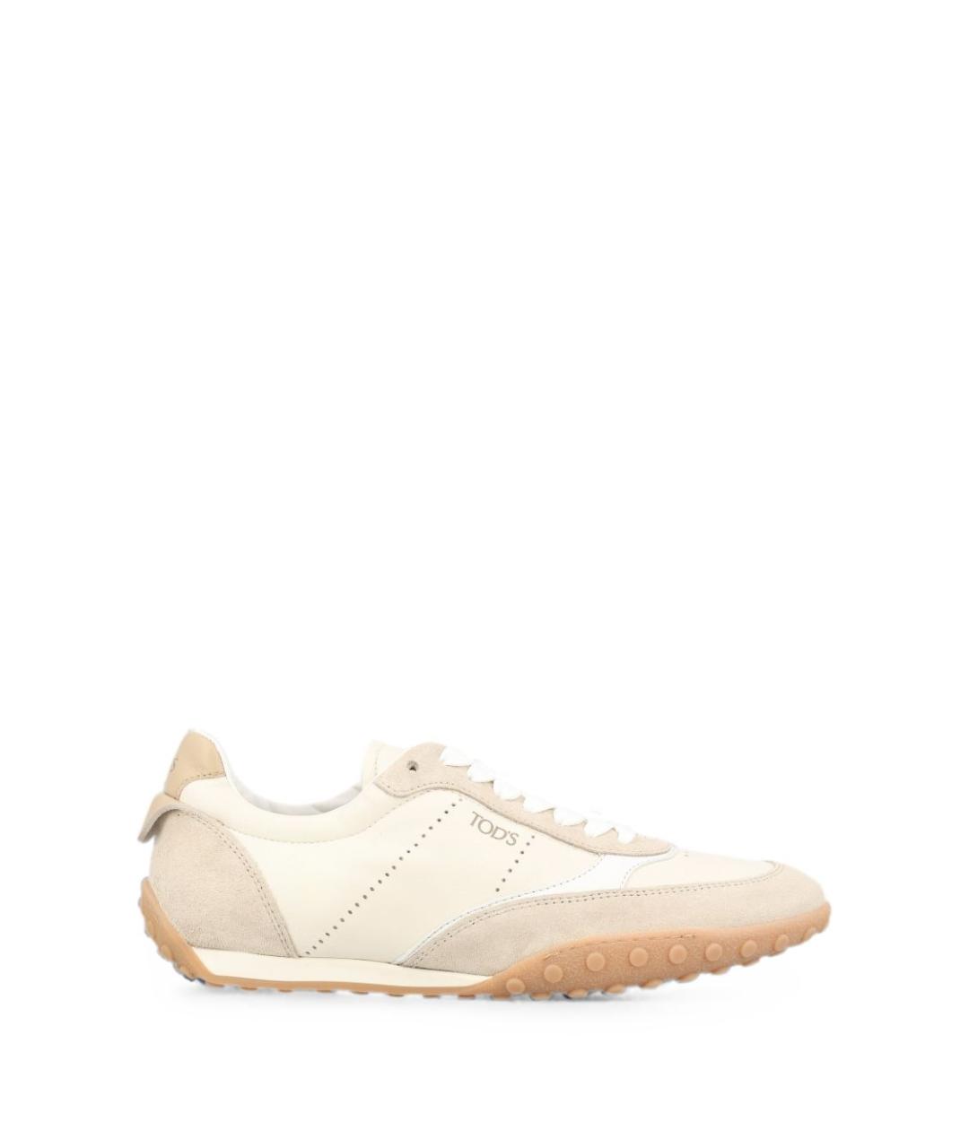 TOD'S Белые кожаные кеды, фото 1