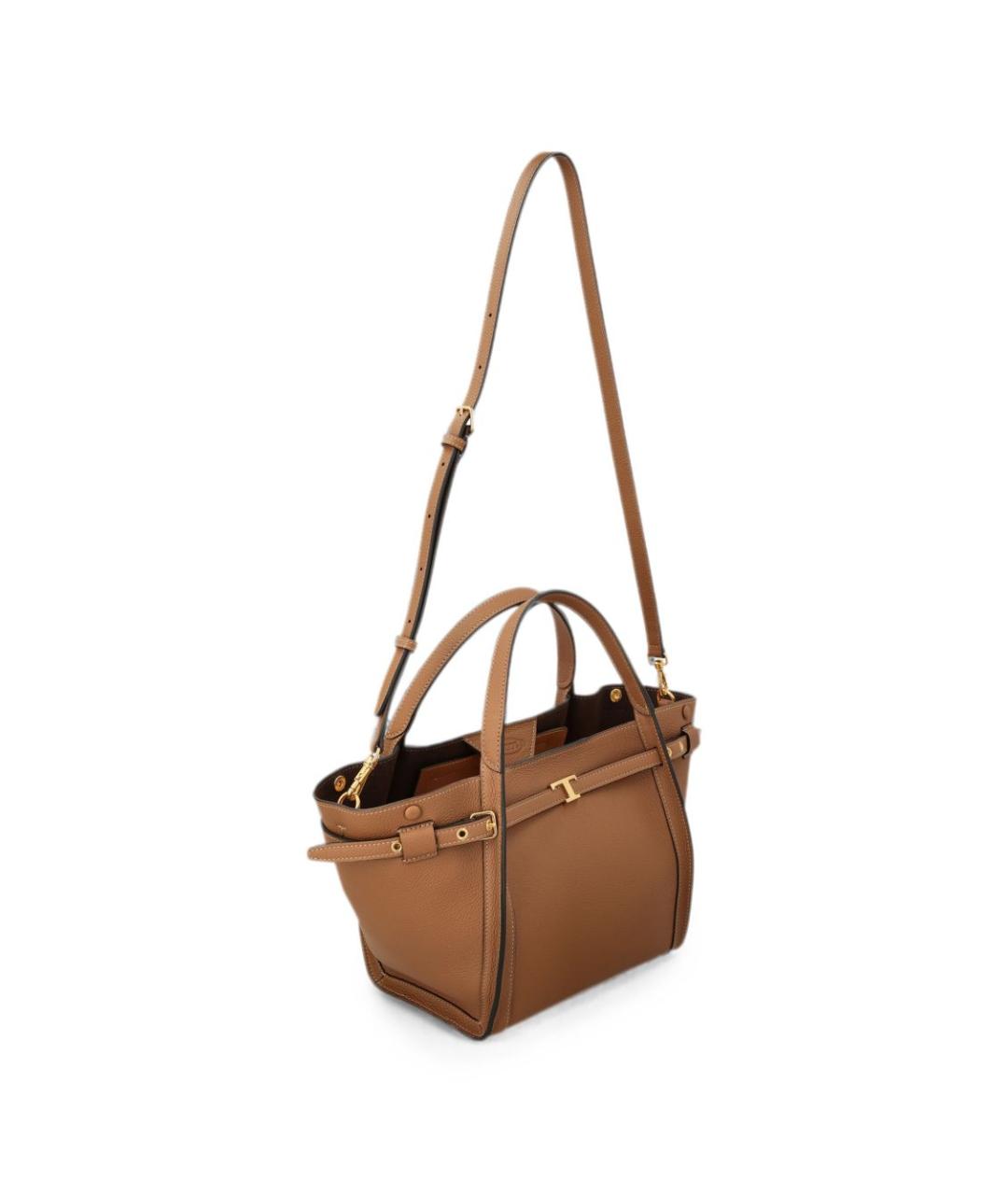 TOD'S Коричневая кожаная сумка тоут, фото 2