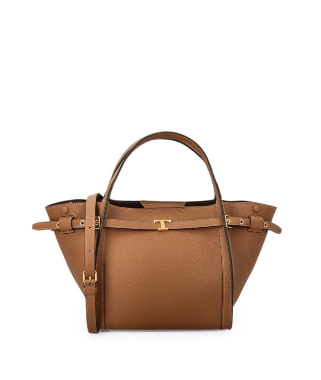 TOD'S Коричневая кожаная сумка тоут, фото 1