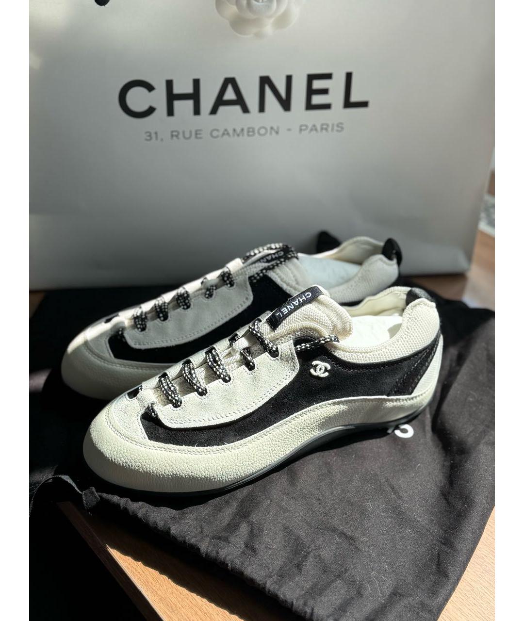 CHANEL Белые кожаные кеды, фото 5