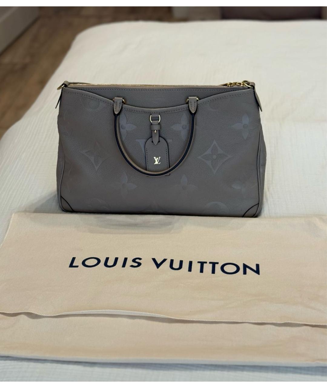 LOUIS VUITTON Бежевая кожаная сумка тоут, фото 8