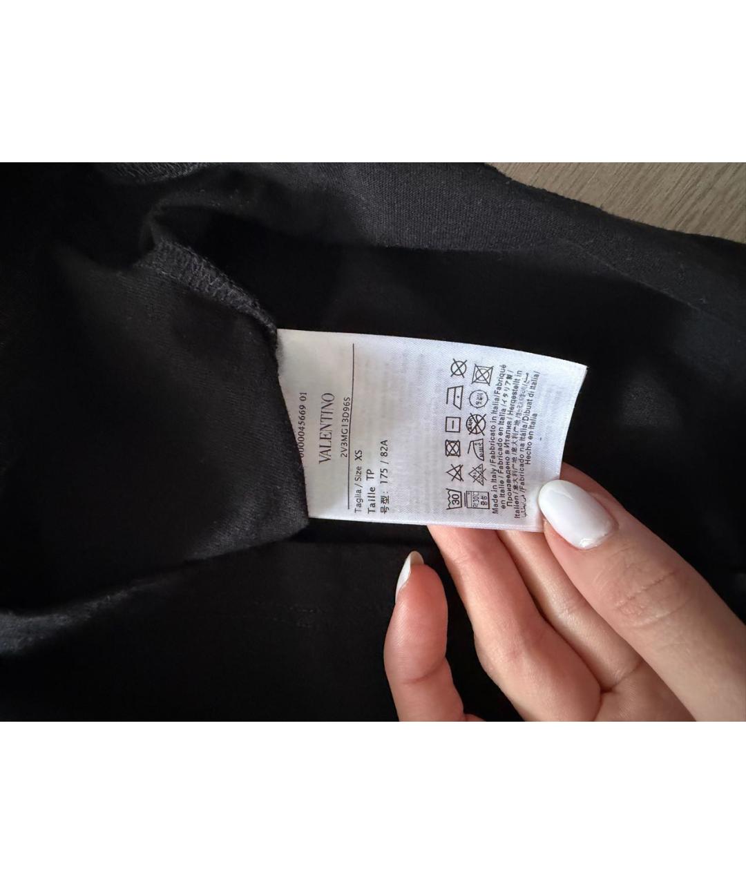 VALENTINO Черная хлопковая футболка, фото 2