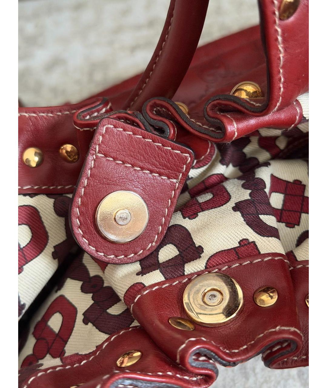 GUCCI Бордовая кожаная сумка с короткими ручками, фото 8