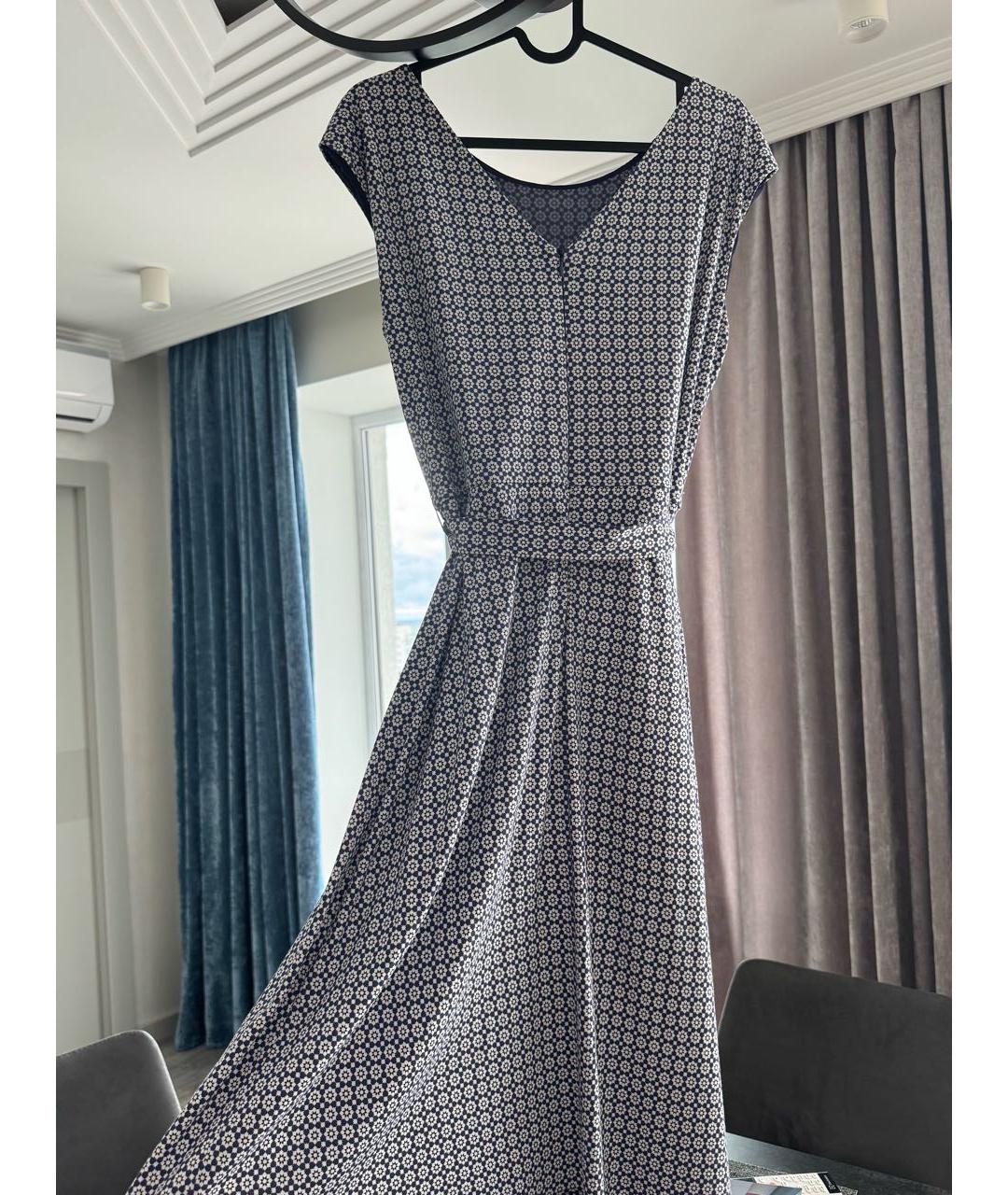 WEEKEND MAX MARA Голубое хлопко-эластановое повседневное платье, фото 2