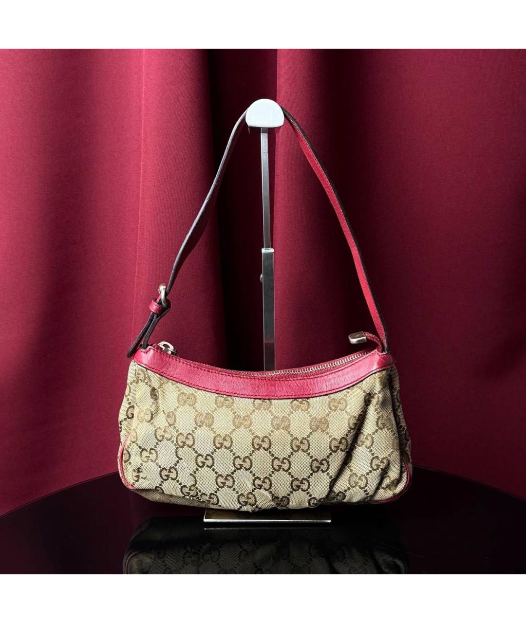 GUCCI Бежевая тканевая сумка через плечо, фото 3