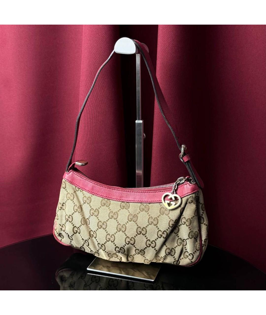 GUCCI Бежевая тканевая сумка через плечо, фото 2