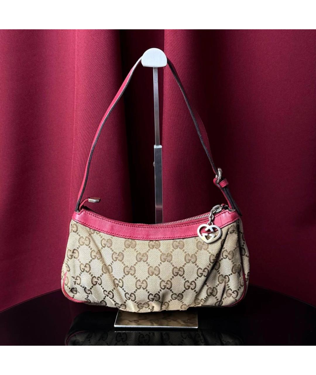 GUCCI Бежевая тканевая сумка через плечо, фото 5