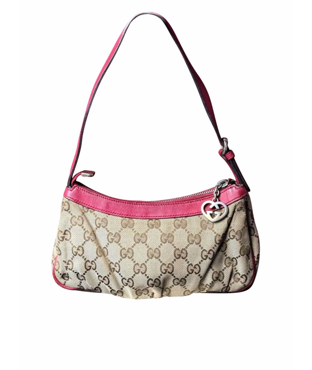 GUCCI Бежевая тканевая сумка через плечо, фото 1