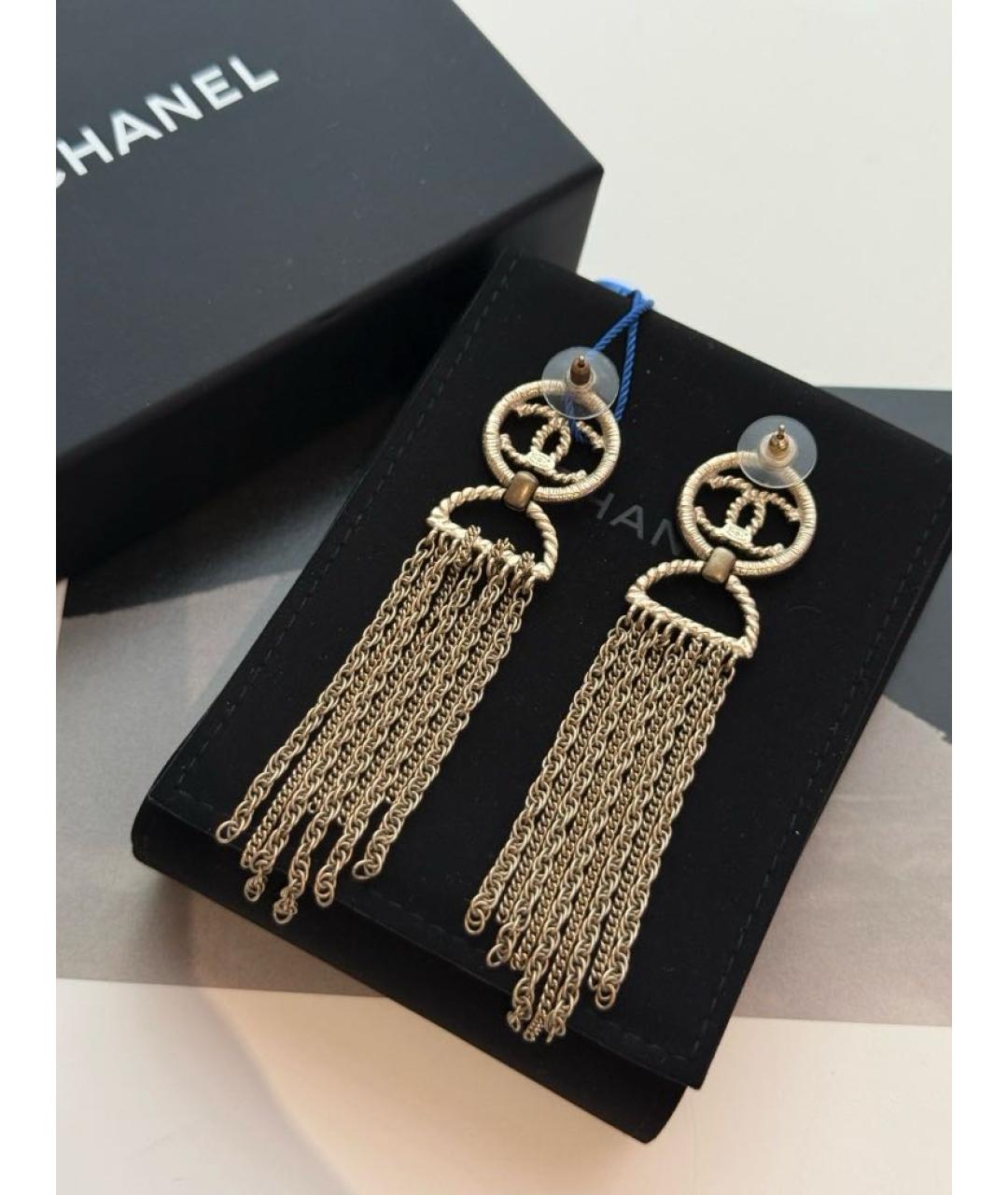 CHANEL Золотые серьги, фото 2