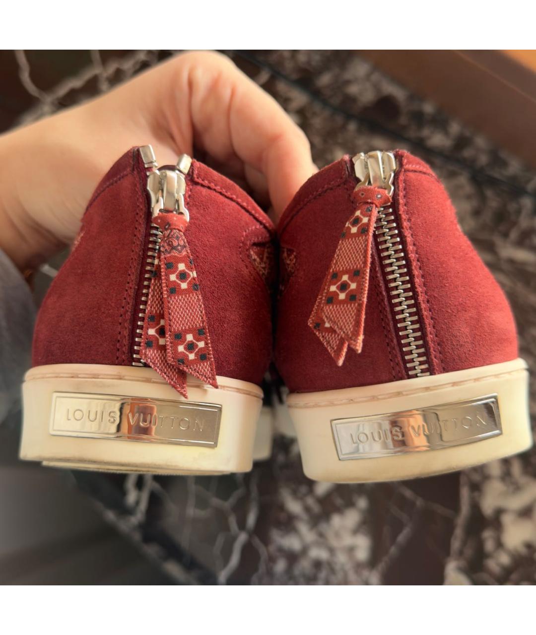 LOUIS VUITTON Красные низкие кроссовки / кеды, фото 3