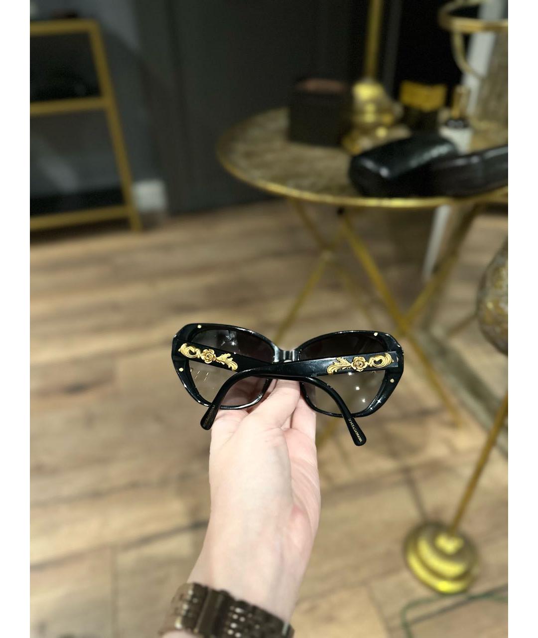DOLCE&GABBANA Черные пластиковые солнцезащитные очки, фото 2