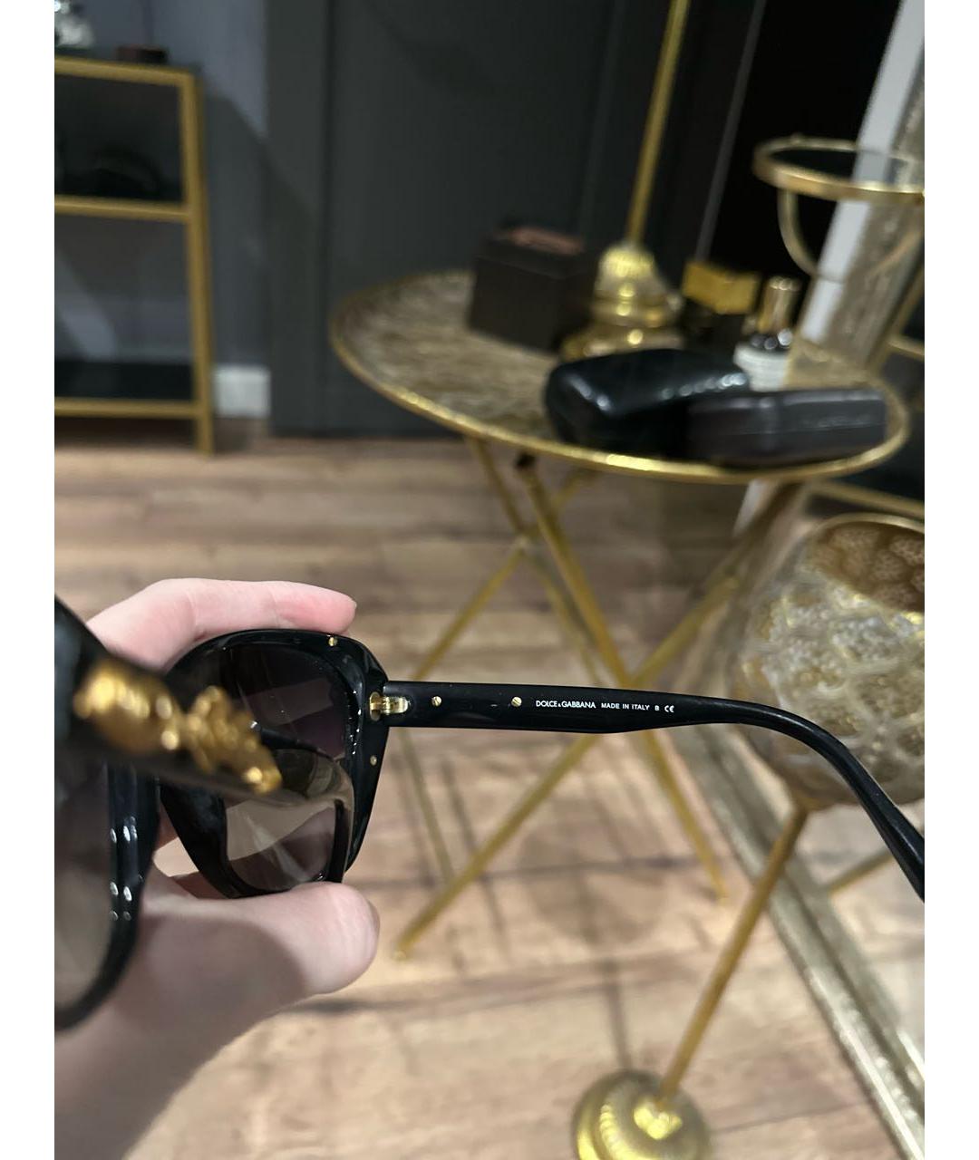 DOLCE&GABBANA Черные пластиковые солнцезащитные очки, фото 3