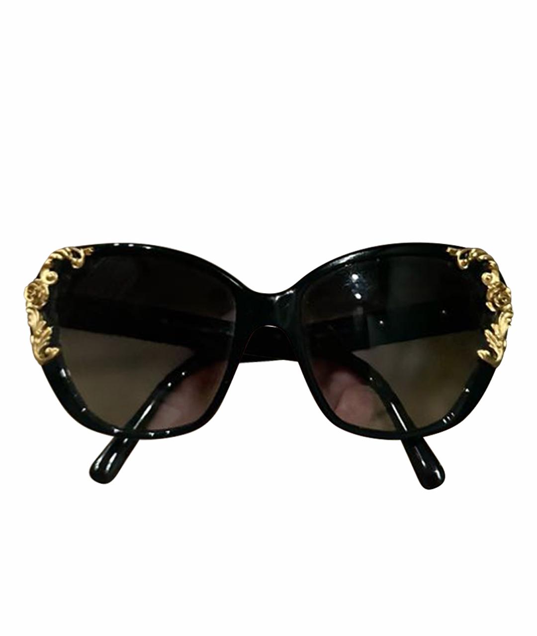 DOLCE&GABBANA Черные пластиковые солнцезащитные очки, фото 1