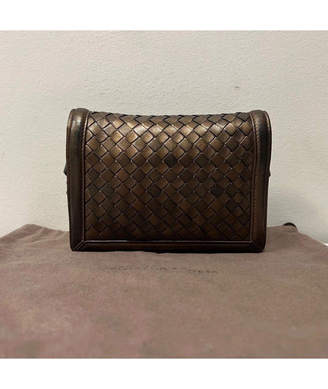 BOTTEGA VENETA Коричневая кожаная сумка через плечо, фото 3