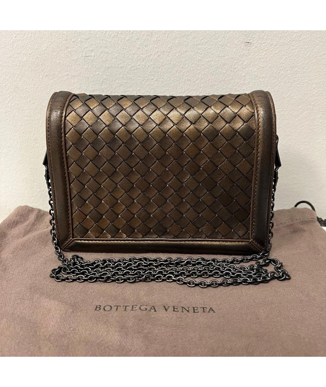 BOTTEGA VENETA Коричневая кожаная сумка через плечо, фото 2