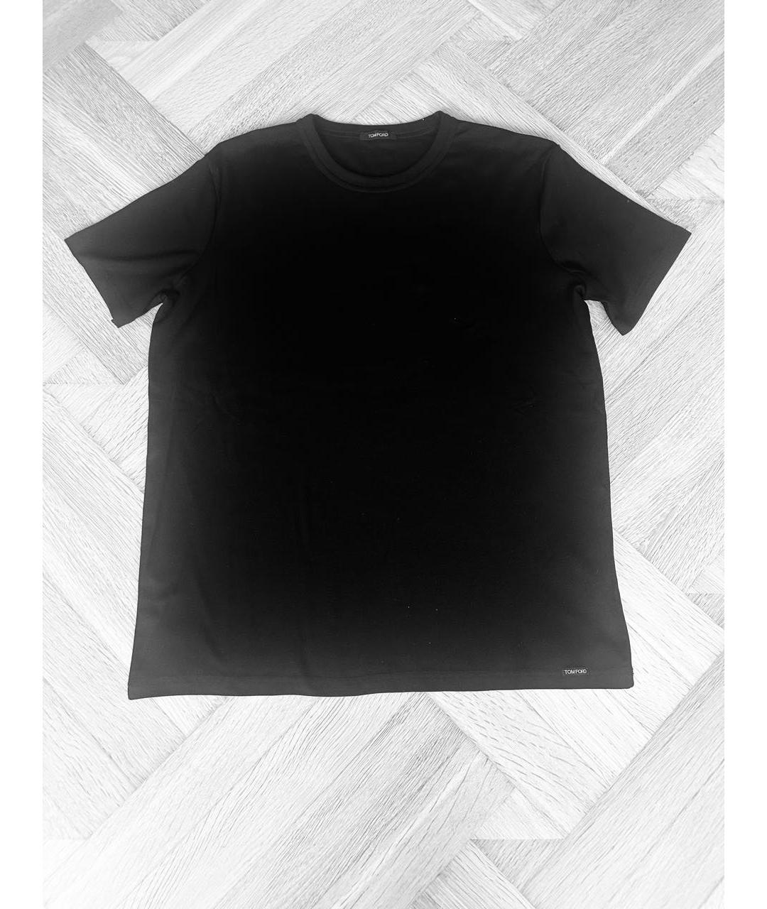 TOM FORD Черная хлопко-эластановая футболка, фото 4