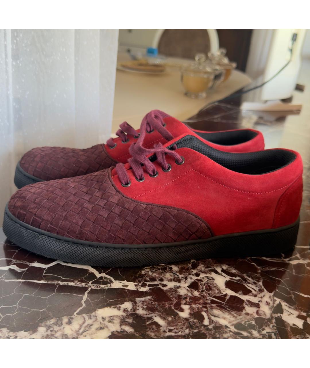 BOTTEGA VENETA Красные замшевые лоферы, фото 4