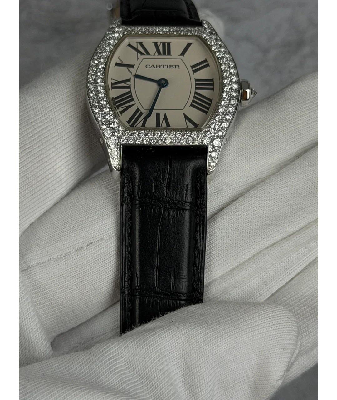 CARTIER Черные часы из белого золота, фото 5