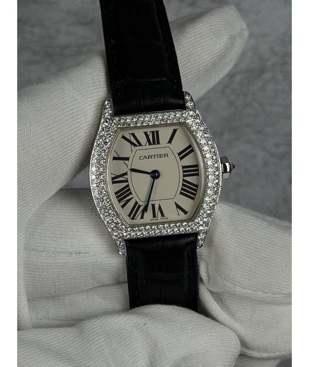 CARTIER Черные часы из белого золота, фото 2