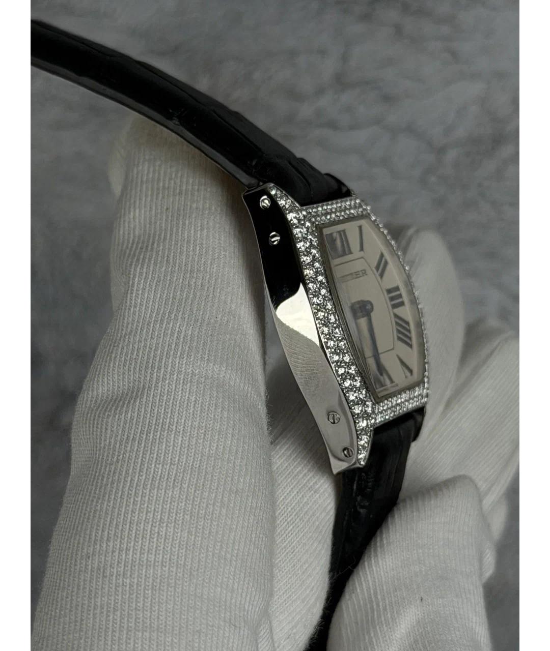 CARTIER Черные часы из белого золота, фото 4