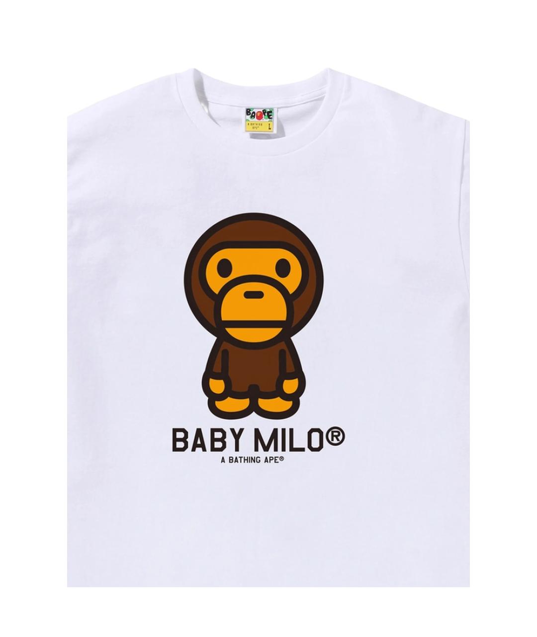 A BATHING APE Белая хлопковая футболка, фото 2
