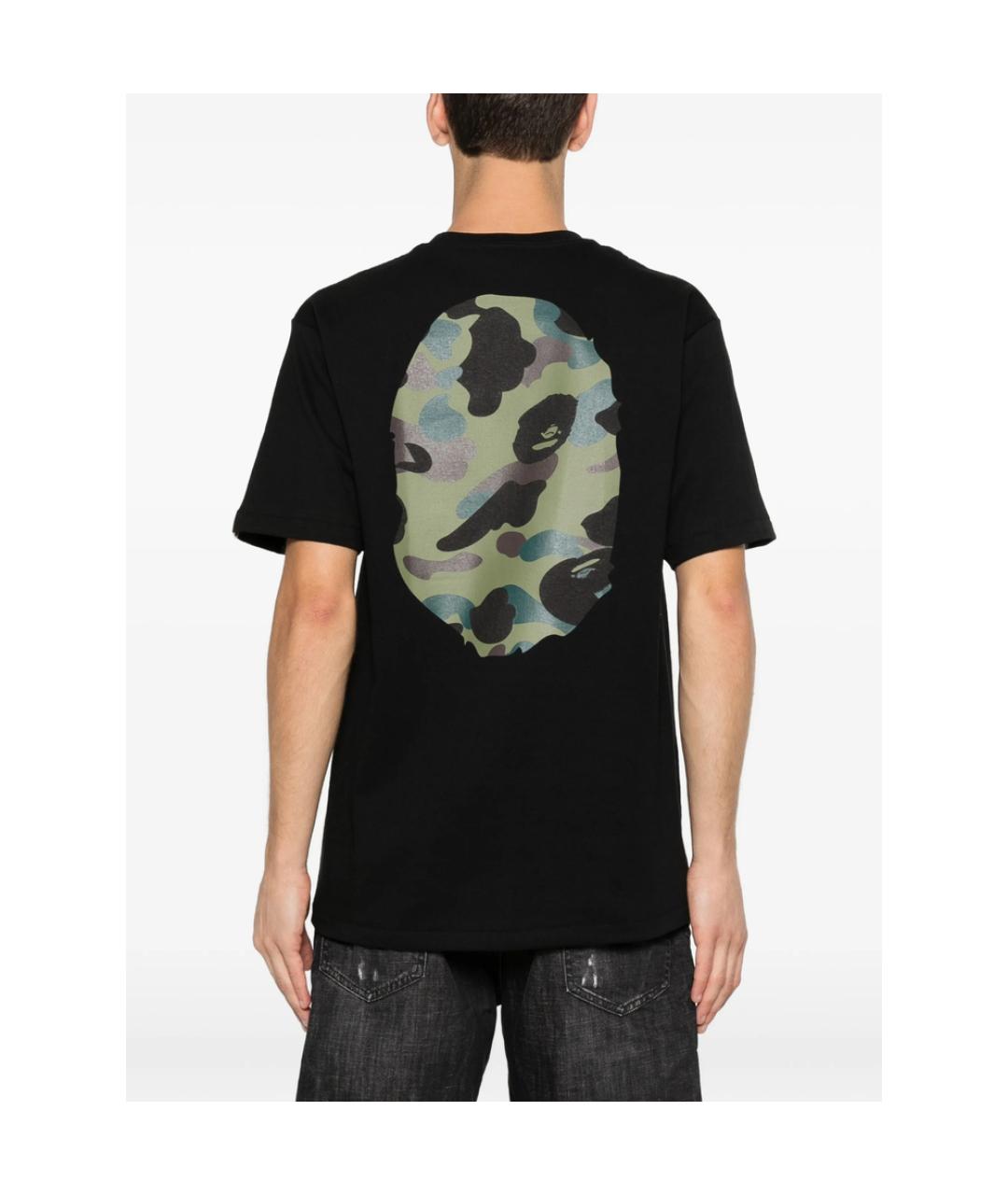 A BATHING APE Черная хлопковая футболка, фото 3