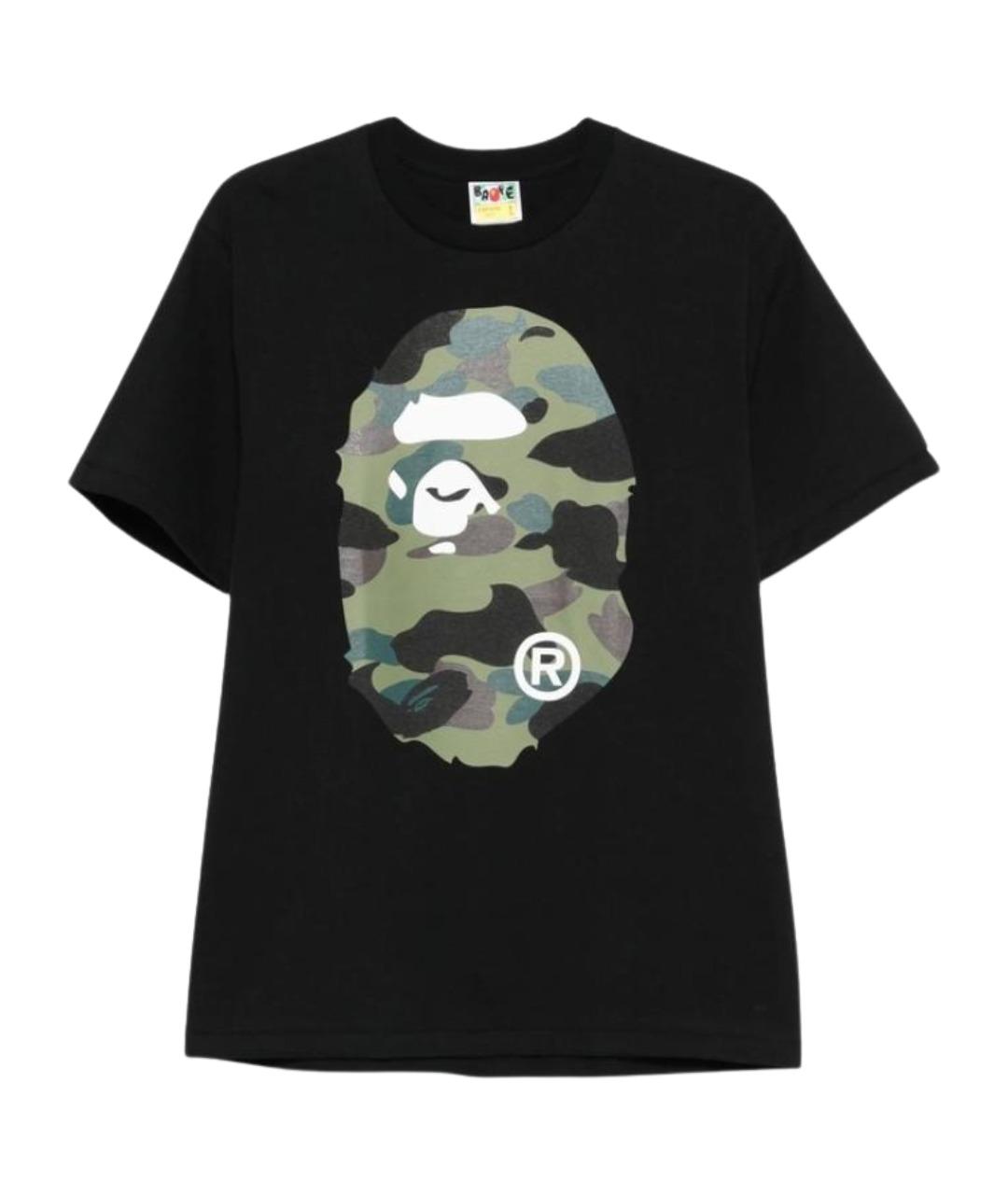 A BATHING APE Черная хлопковая футболка, фото 1