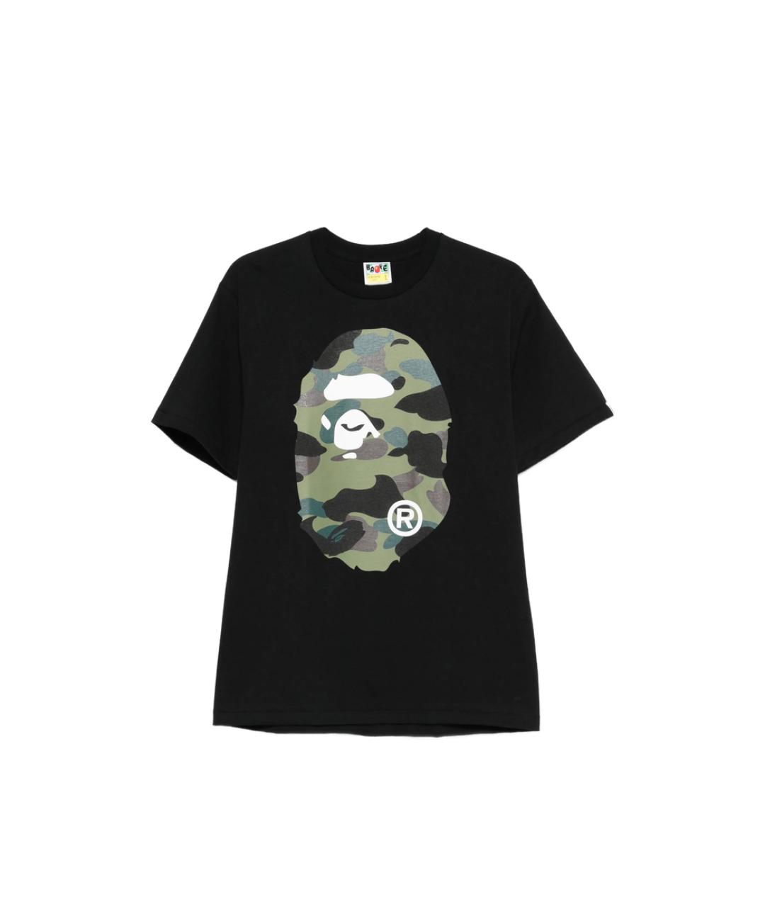 A BATHING APE Черная хлопковая футболка, фото 6