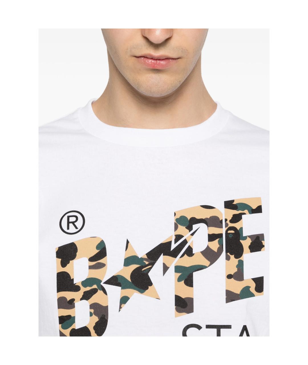 A BATHING APE Белая хлопковая футболка, фото 3