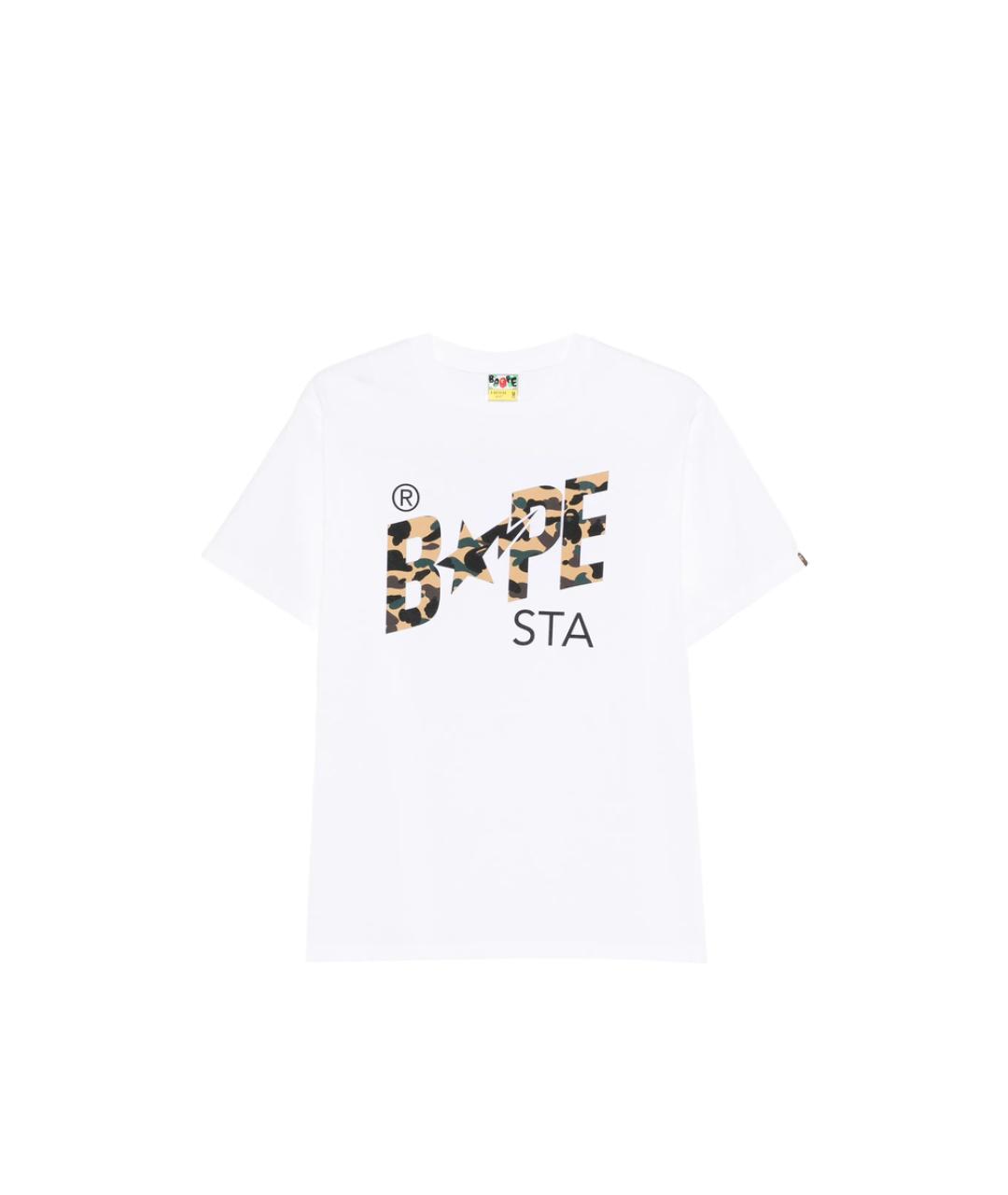 A BATHING APE Белая хлопковая футболка, фото 1