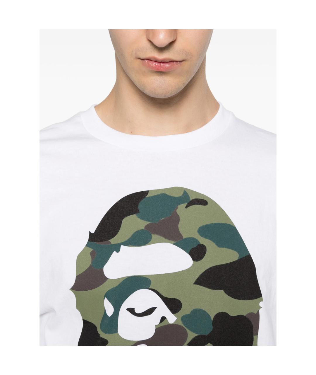 A BATHING APE Белая хлопковая футболка, фото 3