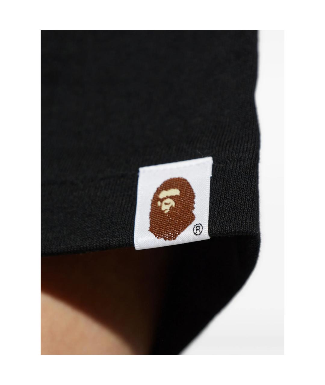 A BATHING APE Черная хлопковая футболка, фото 5