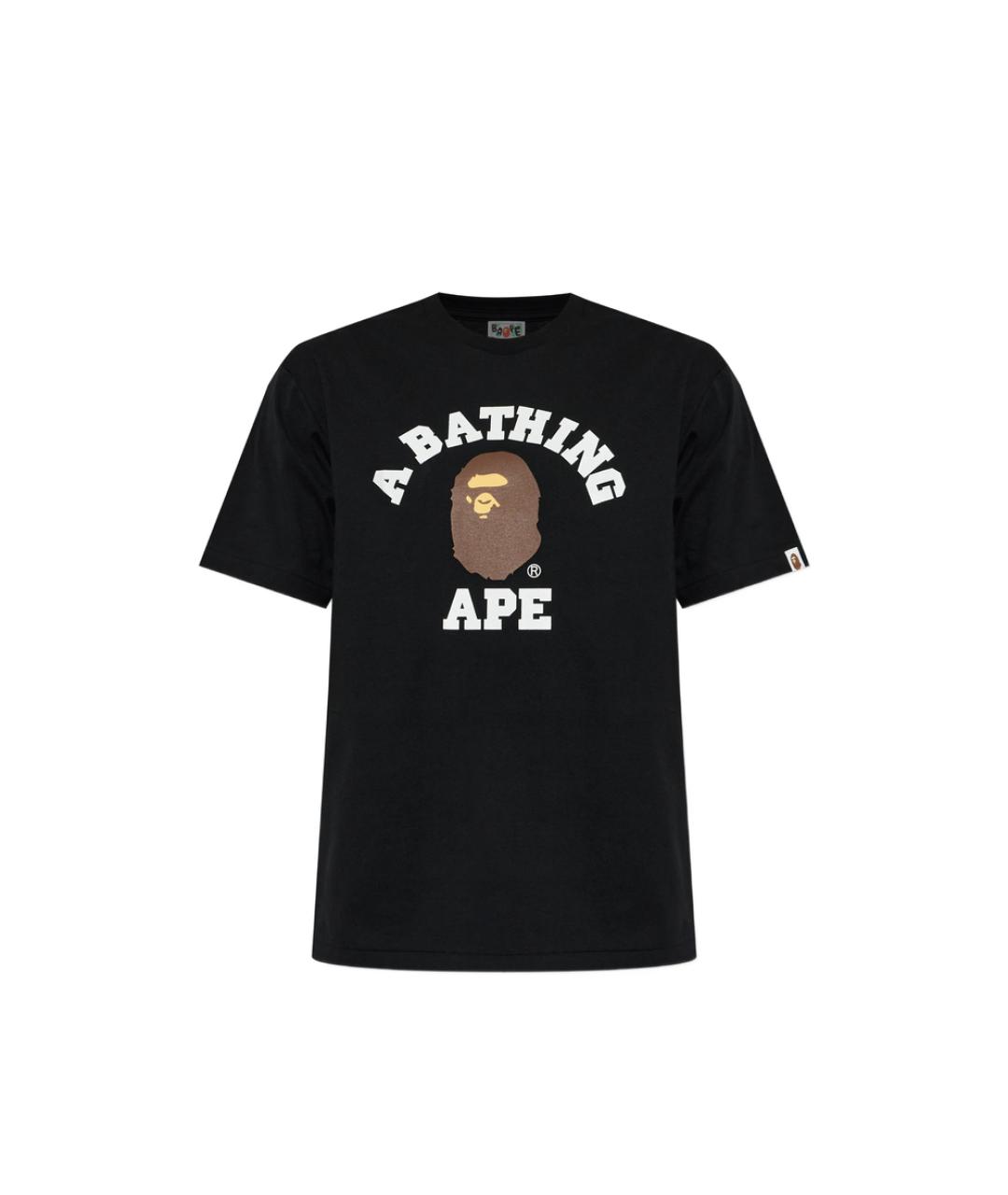 A BATHING APE Черная хлопковая футболка, фото 1