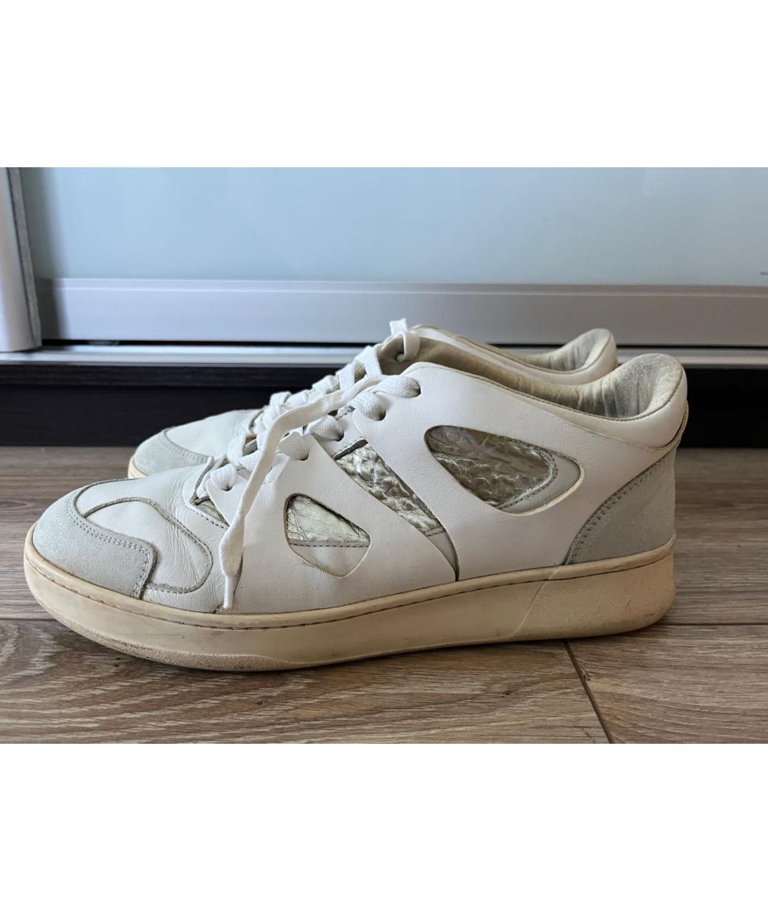 ALEXANDER MCQUEEN Белые кожаные низкие кроссовки / кеды, фото 6