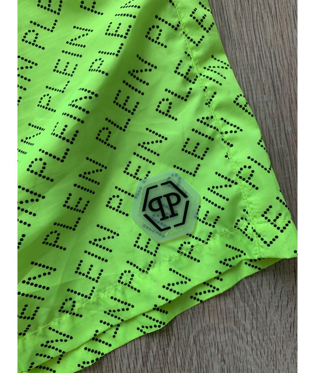 PHILIPP PLEIN Зеленые полиэстеровые шорты, фото 3