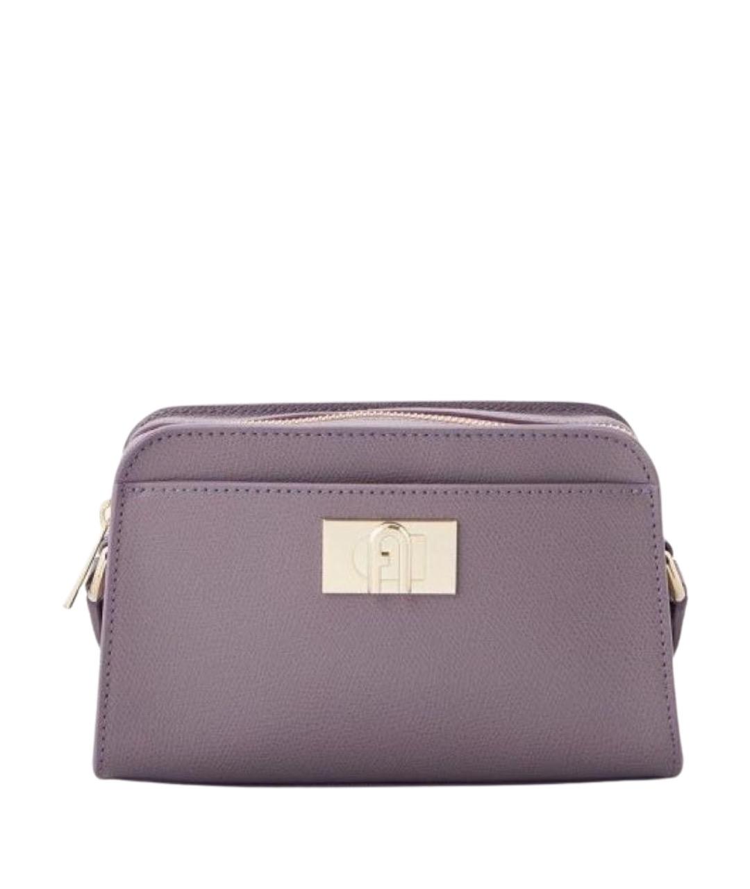 FURLA Фиолетовая кожаная сумка через плечо, фото 1