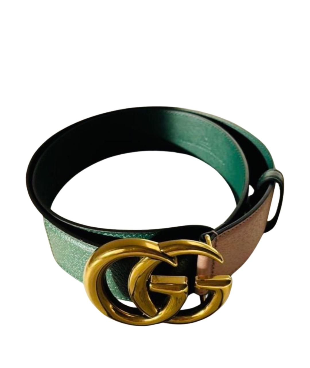 GUCCI Зеленый кожаный ремень, фото 1