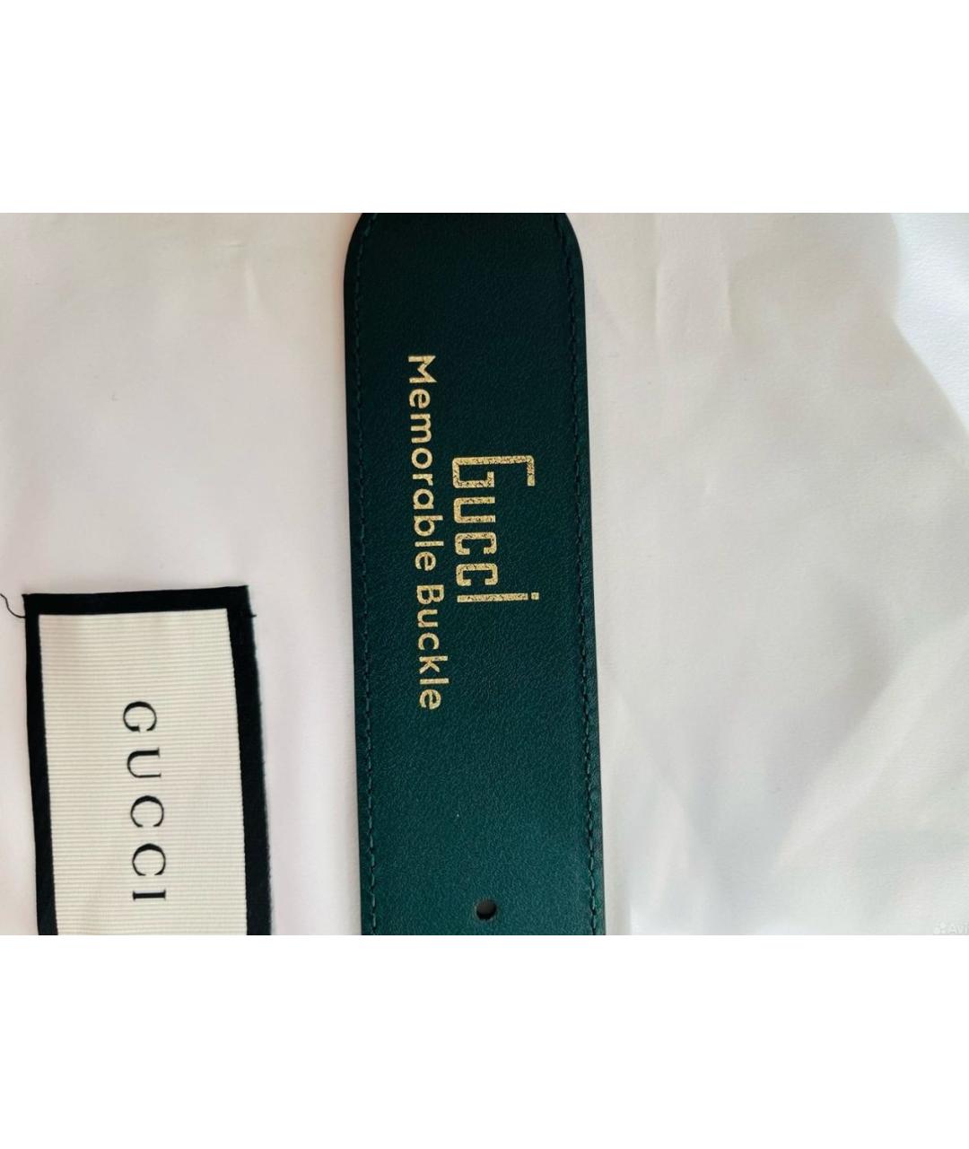 GUCCI Зеленый кожаный ремень, фото 3