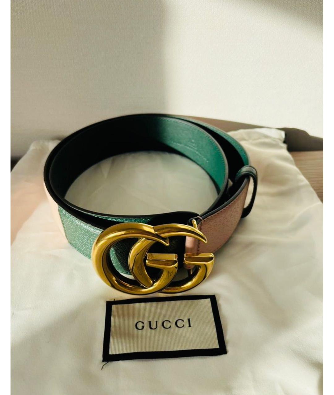 GUCCI Зеленый кожаный ремень, фото 6