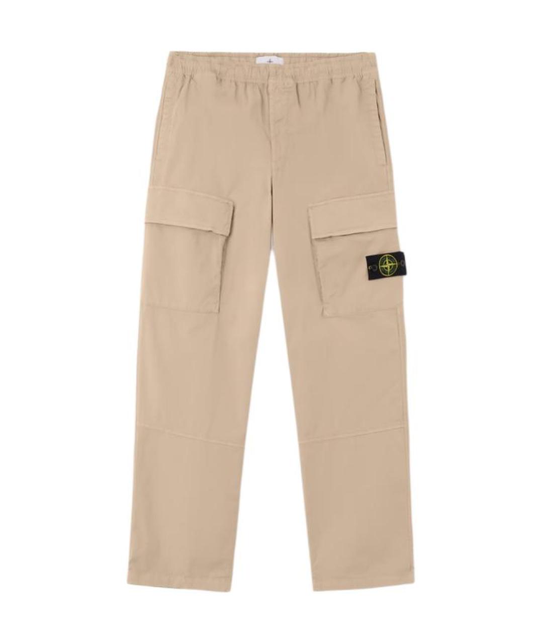 STONE ISLAND Бежевые брюки чинос, фото 1