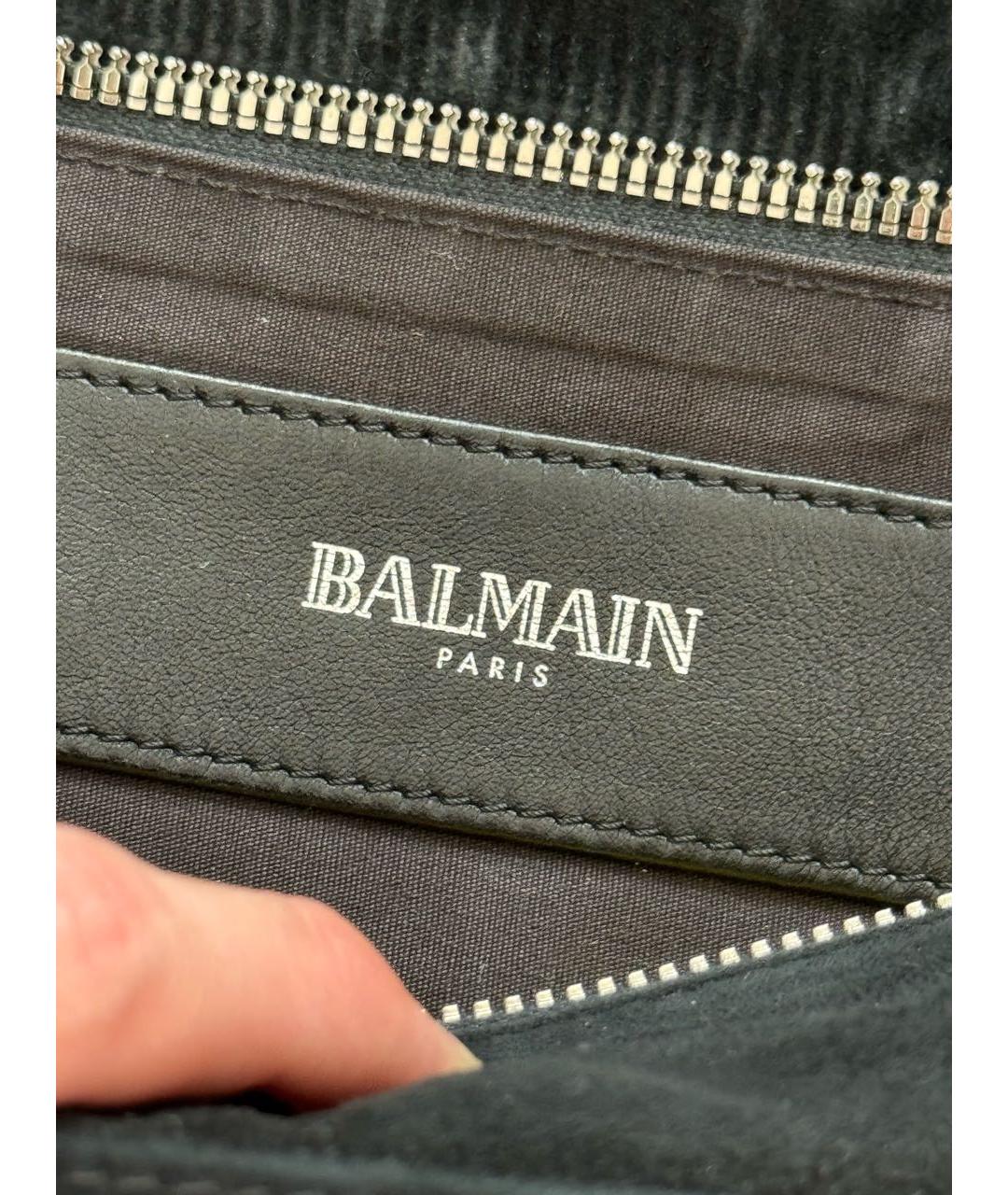 BALMAIN Черная замшевая сумка на плечо, фото 4